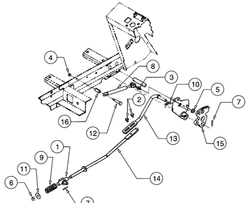 Transmission Controls Diagram and Parts List for LT2180 13A254G710-13A254G712 Cub Cadet Lawn Tractor